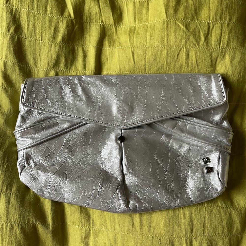 Helen Welsh leather silver clutch-brand new